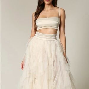 Two piece tank top skirt set